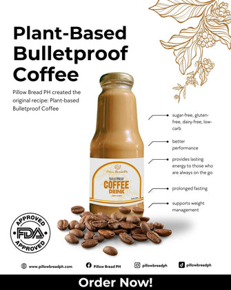 Pillow Bread Ph Plant-based Bulletproof Coffee  (BUY 3 get 1 FREE)  sugar-free, lactose- free, low in calories FDA approved